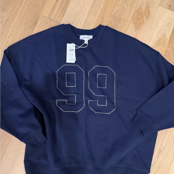 NWT L*Space Anthropologie  Navy Crew- M $148 - Picture 4 of 6
